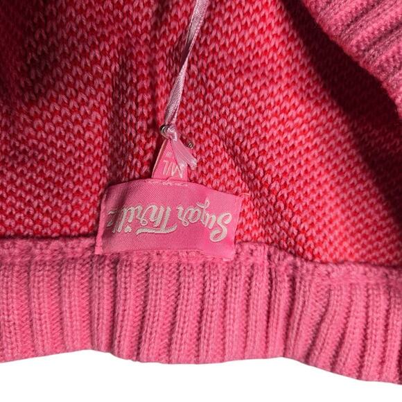 Sugar Thrillz Knit Heart Pink Skirt Set Size: M/L - Picture 4 of 9